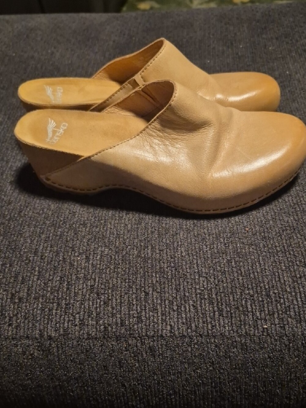 Dansko Beige Leather Slip-On Mules - Picture 2 of 5